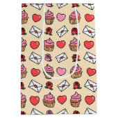 Hearts and Cupcakes Wrapping Paper ミディアムペーパーバッグ (裏面)
