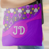 Hearts And Daisies Pink And Purple クロスボディバッグ