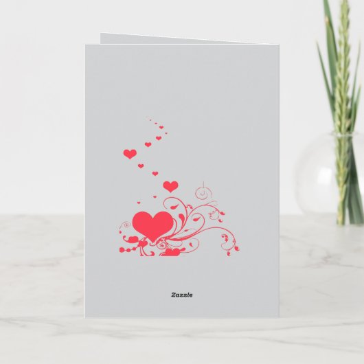 Hearts And Elegant Curling Flourishes Minimal カード (裏面)