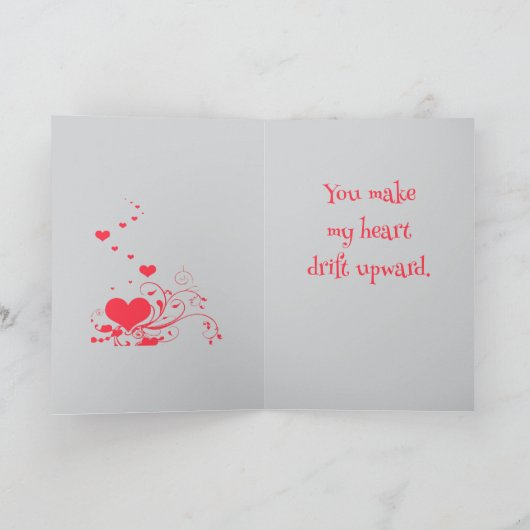 Hearts And Elegant Curling Flourishes Minimal  カード (内部)