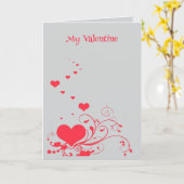 Hearts And Elegant Curling Flourishes Minimal  カード (黄色い花)