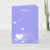 Hearts And Elegant Curling Flourishes Minimal Illu カード (正面)