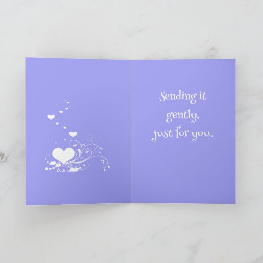 Hearts And Elegant Curling Flourishes Minimal Illu カード (内部)