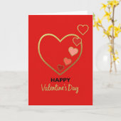 Hearts And Gold Valentines Day Card カード (黄色い花)