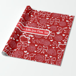 Hearts and Roses Personalizable Wrapping Paper ラッピングペーパー