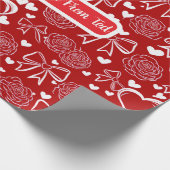 Hearts and Roses Personalizable Wrapping Paper ラッピングペーパー (角)