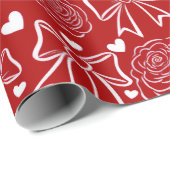 Hearts and Roses Personalizable Wrapping Paper ラッピングペーパー (ロールコーナー)