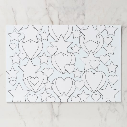 Hearts And Stars Kids Coloring Sheets ペーパーパッド (正面)