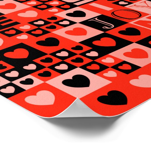 Hearts and Words Art ポスター (角)