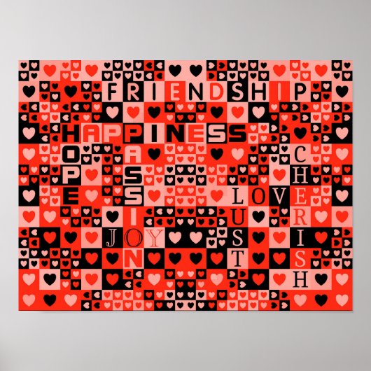 Hearts and Words Art ポスター (正面)