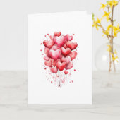 Hearts Balloon Romantic Love カード (黄色い花)