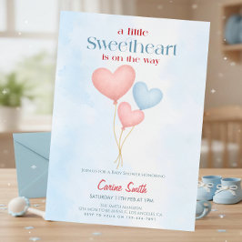 Hearts balloons  Baby Shower  Invitation 招待状