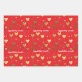 hearts birthday Valentine's Day anniversary  ラッピングペーパーシート (正面3)