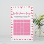 Hearts Bridal Shower Bingo Bridal Shower Game 便箋 (スタンド正面)