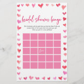 Hearts Bridal Shower Bingo Bridal Shower Game  便箋 (正面)