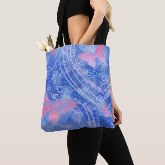 Hearts & Butterfly - All Over Print Tote トートバッグ (クローズアップ)