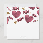 Hearts Candies and Stars Valentine Invitation シーズンカード (裏面)