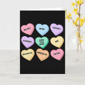 Hearts Candy Math Teacher Valentine Day Algebra Ge カード (黄色い花)