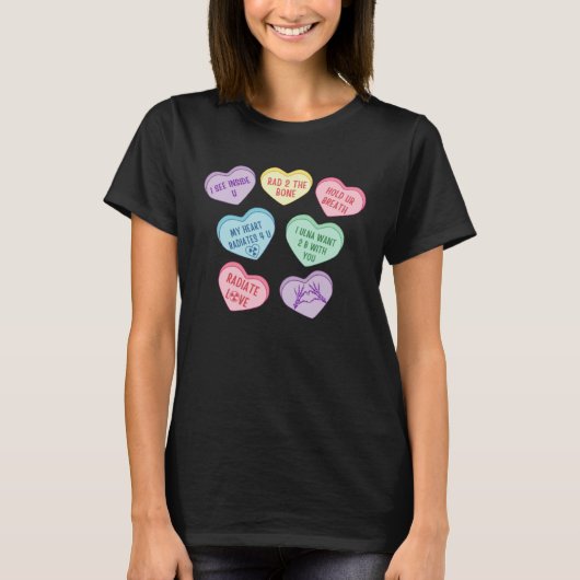 Hearts Candy X Ray Radiology Tech Happy Valentines Tシャツ (正面)