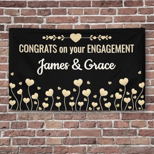 Hearts! Custom Engagement Congrats banner 横断幕