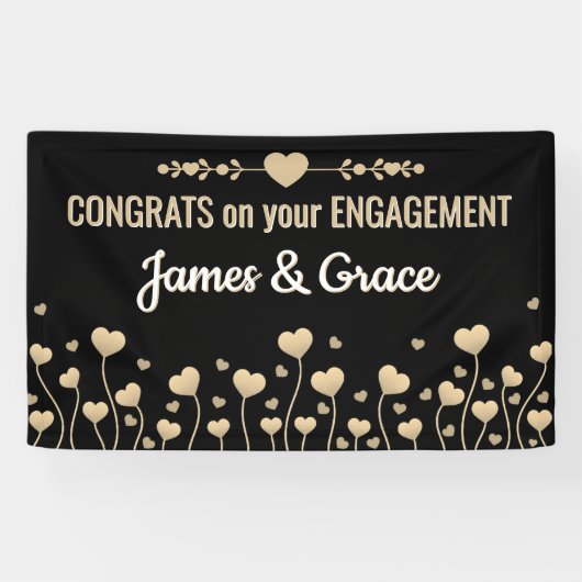 Hearts! Custom Engagement Congrats banner 横断幕 (横)