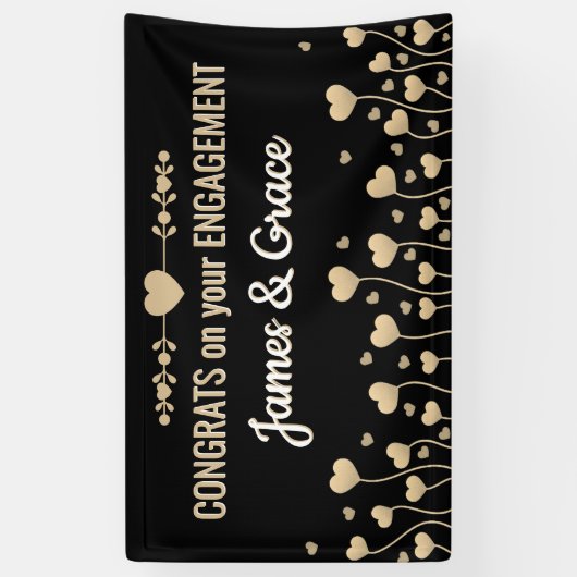 Hearts! Custom Engagement Congrats banner 横断幕 (縦)