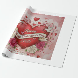Hearts & Doves - valentine's Day 2026 Design ラッピングペーパー