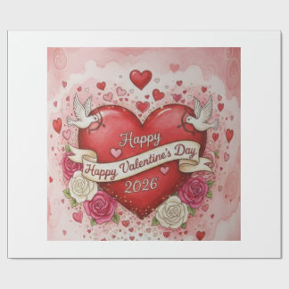 Hearts & Doves - valentine's Day 2026 Design ラッピングペーパー
