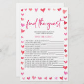 Hearts Find The Guest Bridal Shower Game  便箋 (正面/裏面)