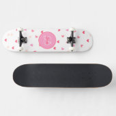 Hearts Girl Skateboard Monogram & Name スケートボード (横)