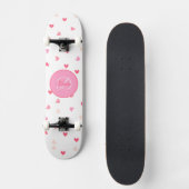Hearts Girl Skateboard Monogram & Name スケートボード (正面)