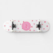 Hearts Girl Skateboard Monogram & Name スケートボード (横)