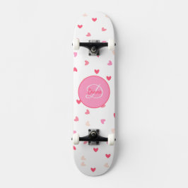 Hearts Girl Skateboard Monogram & Name スケートボード