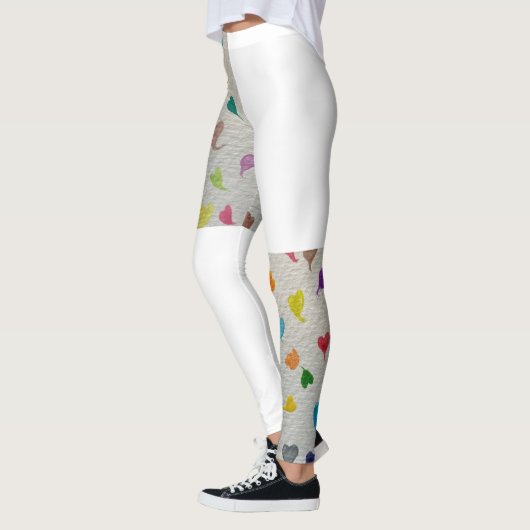 Hearts Half Printed Leggings  レギンス (左)