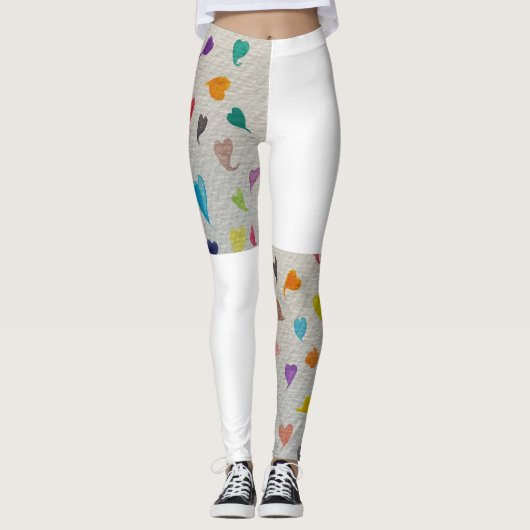 Hearts Half Printed Leggings  レギンス (正面)