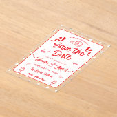 Hearts Happy Valentine’s Day Modern Love Pattern アクリル招待状 (レイダウン)