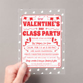 Hearts Happy Valentine’s Day Modern Love Pattern アクリル招待状 (インサイチュ (ポータブル))