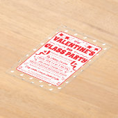 Hearts Happy Valentine’s Day Modern Love Pattern アクリル招待状 (レイダウン)