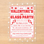 Hearts Happy Valentine’s Day Modern Love Pattern アクリル招待状 (正面)