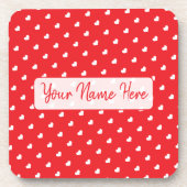 Hearts Happy Valentine’s Day Modern Love Pattern コースター (正面)