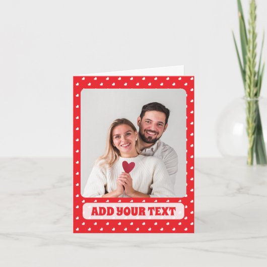 Hearts Happy Valentine’s Day Modern Love Pattern シーズンカード (正面)