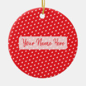 Hearts Happy Valentine’s Day Modern Love Pattern セラミックオーナメント (正面)