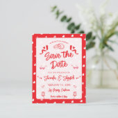 Hearts Happy Valentine’s Day Modern Love Pattern セーブザデート (スタンド正面)