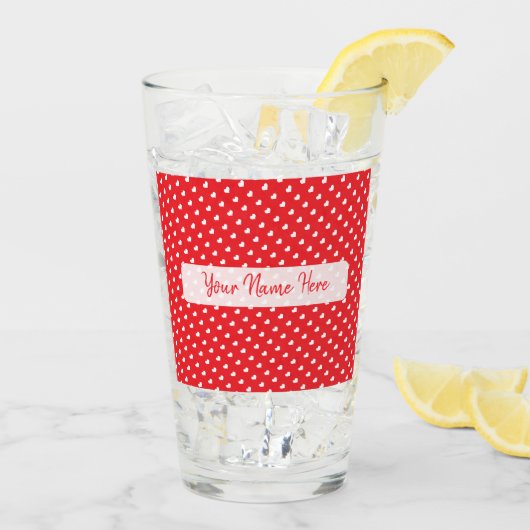 Hearts Happy Valentine’s Day Modern Love Pattern タンブラーグラス (アイス裏面)