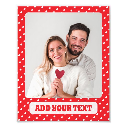 Hearts Happy Valentine’s Day Modern Love Pattern フォトプリント (正面)