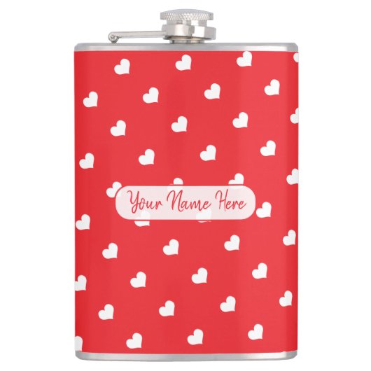 Hearts Happy Valentine’s Day Modern Love Pattern フラスク (正面)