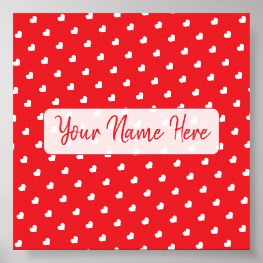 Hearts Happy Valentine’s Day Modern Love Pattern ポスター (正面)