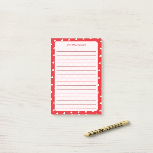 Hearts Happy Valentine’s Day Modern Love Pattern ポストイット (デスク上)