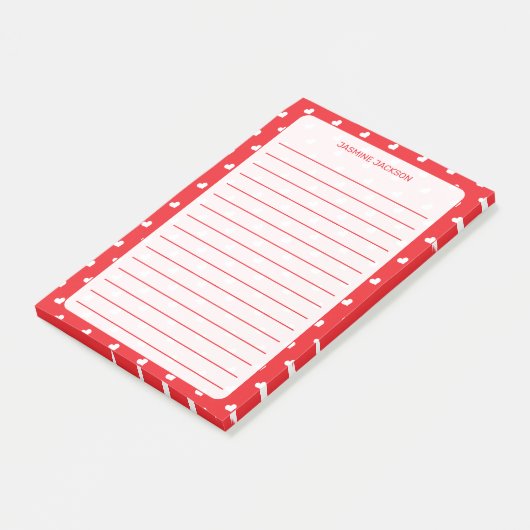 Hearts Happy Valentine’s Day Modern Love Pattern ポストイット (アングル)