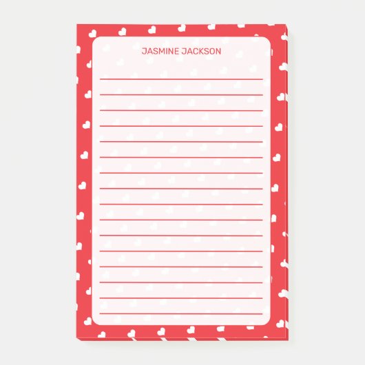 Hearts Happy Valentine’s Day Modern Love Pattern ポストイット (正面)